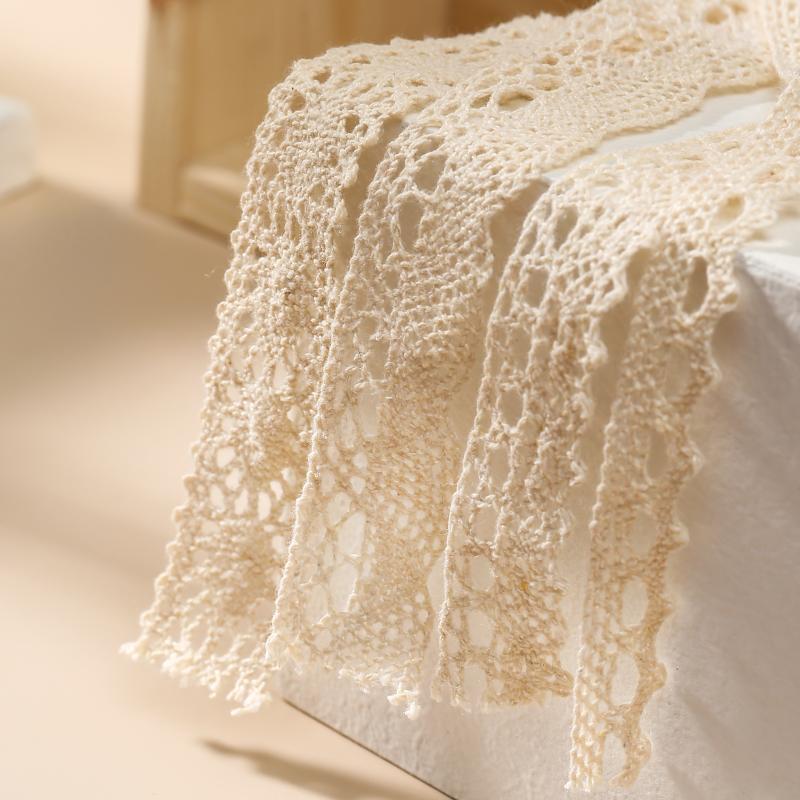 White French Appliques Guipure Fabrics Bridal Cotton Embroidery Lace Trimmings
