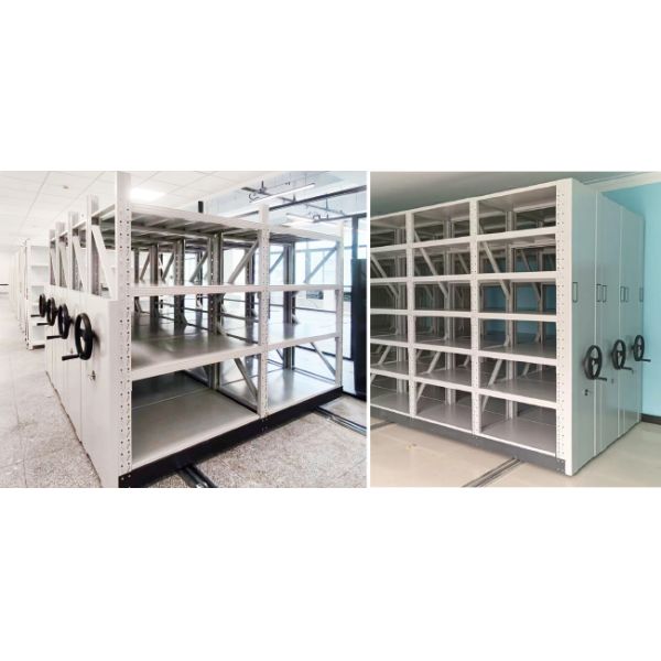 Electric Mobile Shelves Racking Hand Cranked Compact Movable Shelving High-Density Shelves