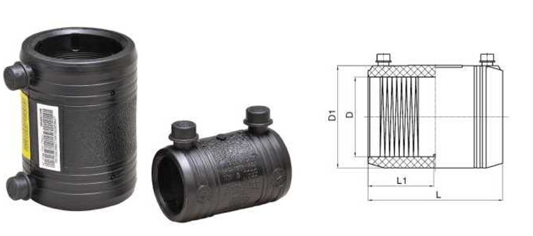 Dn200 Sdr11 HDPE Electrofusion Fittings Socket Coupler
