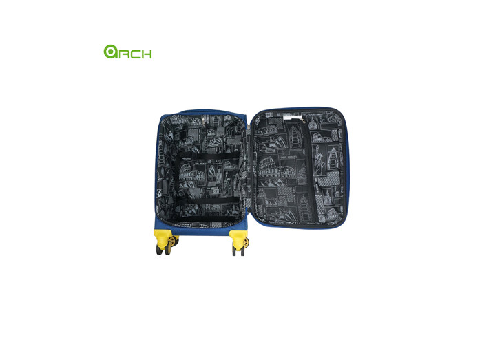Tapestry Trolley Travel Luggage Bag with Trimming Color Design