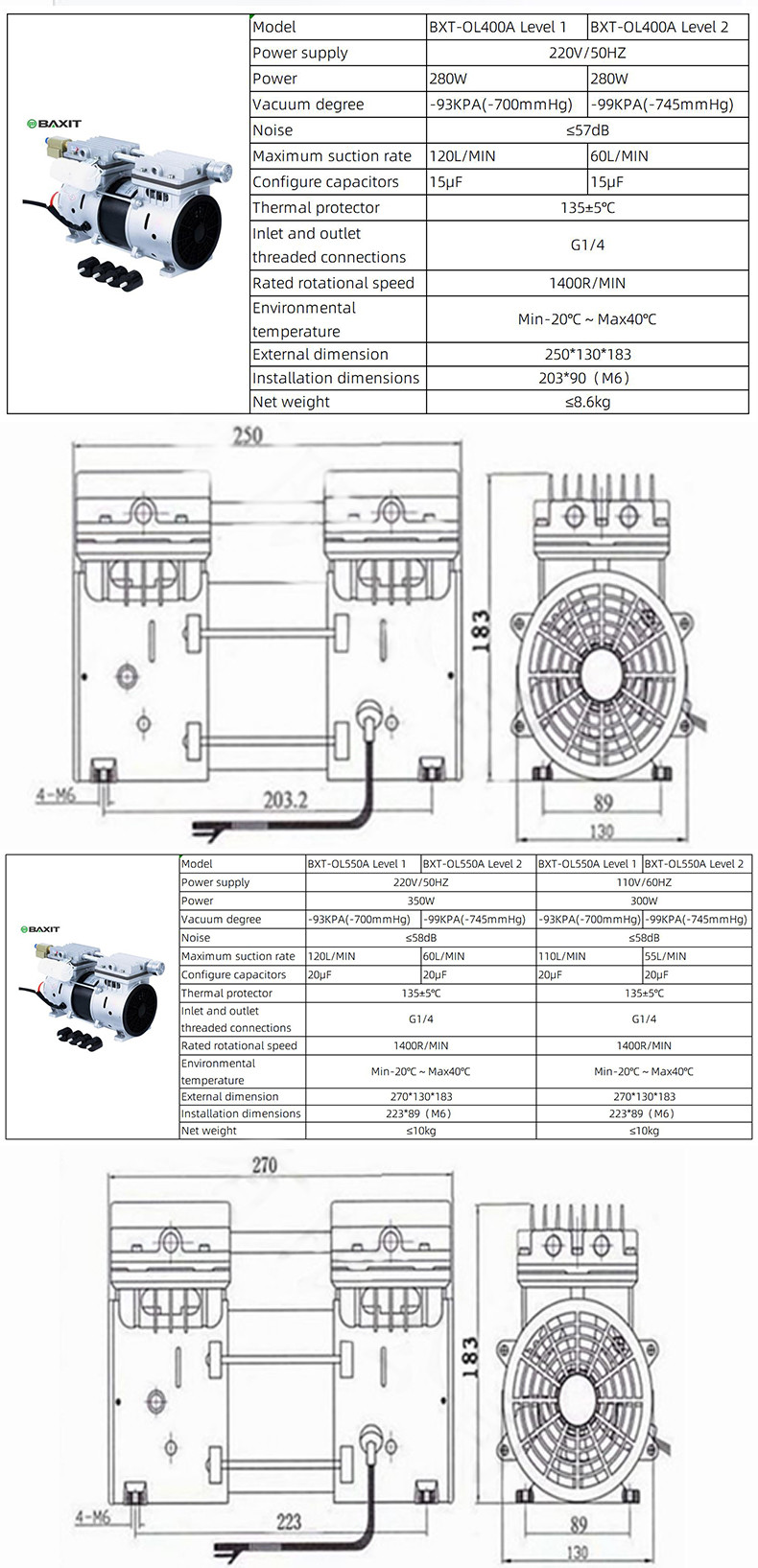 Dental Suction Vacuum Pump AC 110V/220V Low Noise Oil-free Lubrication Type For Dental And Medical Equipment Adjustable Price