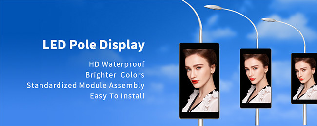 P4mm Smart LED Panel Street Road Advertising LED Lamp Post Banner