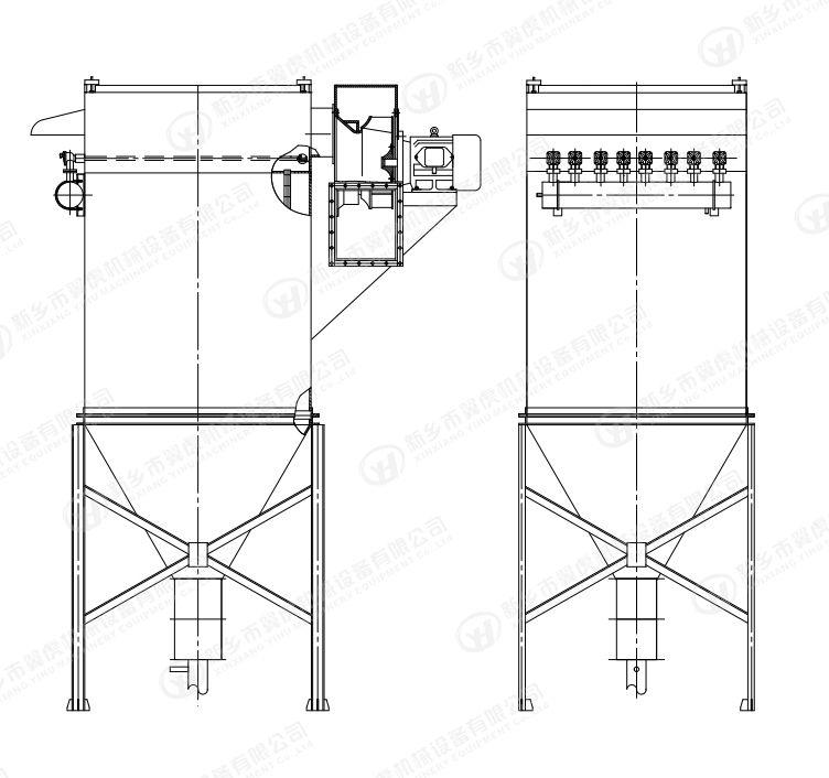 Wood Industrial Pulse Jet Long Bag Filter Fly Ash Dust Collector