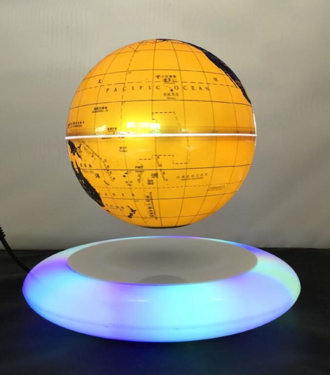 led light magnetic floating levitate bottom globe world with lighting 6inch 7inch 8 inch