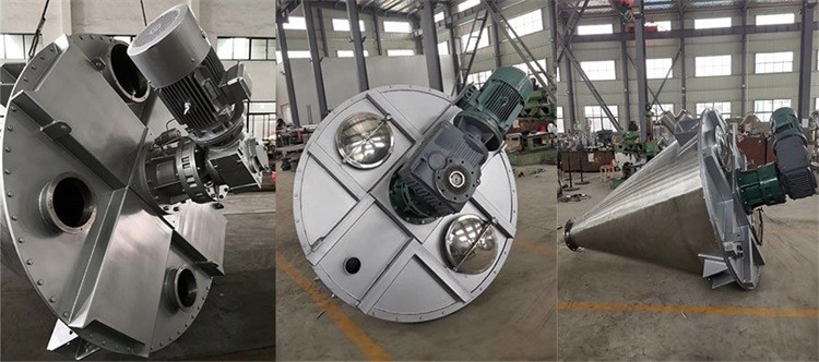 Stainless Steel Double Helix Cone Mixer Non Gravity Vertical Dry Powder Blender