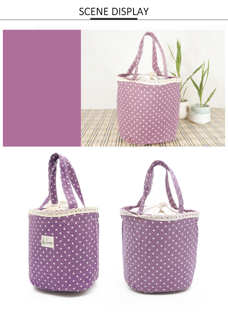 Round Folding H18Cm Thermal Insulated Lunch Bag