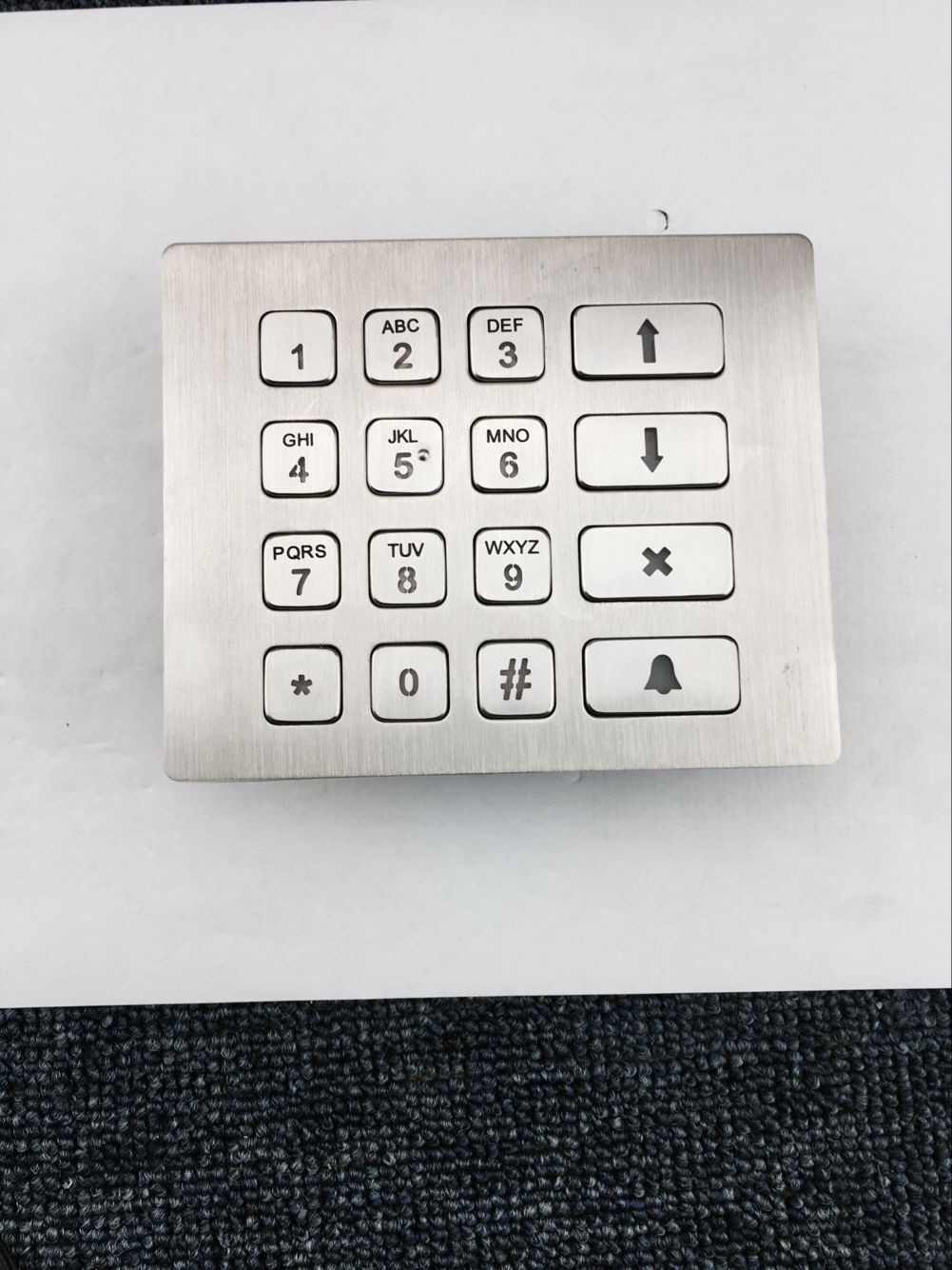 IP65 vandal resistance stainless steel illuminated keypad with 16 keys