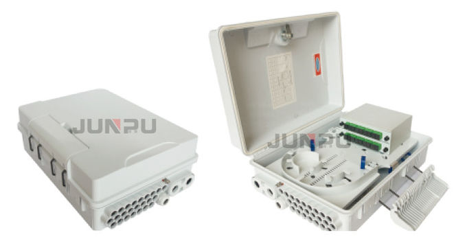 Black Color FTTH Fiber Optic Termination Distribution Box 24 Port Wall Mounted