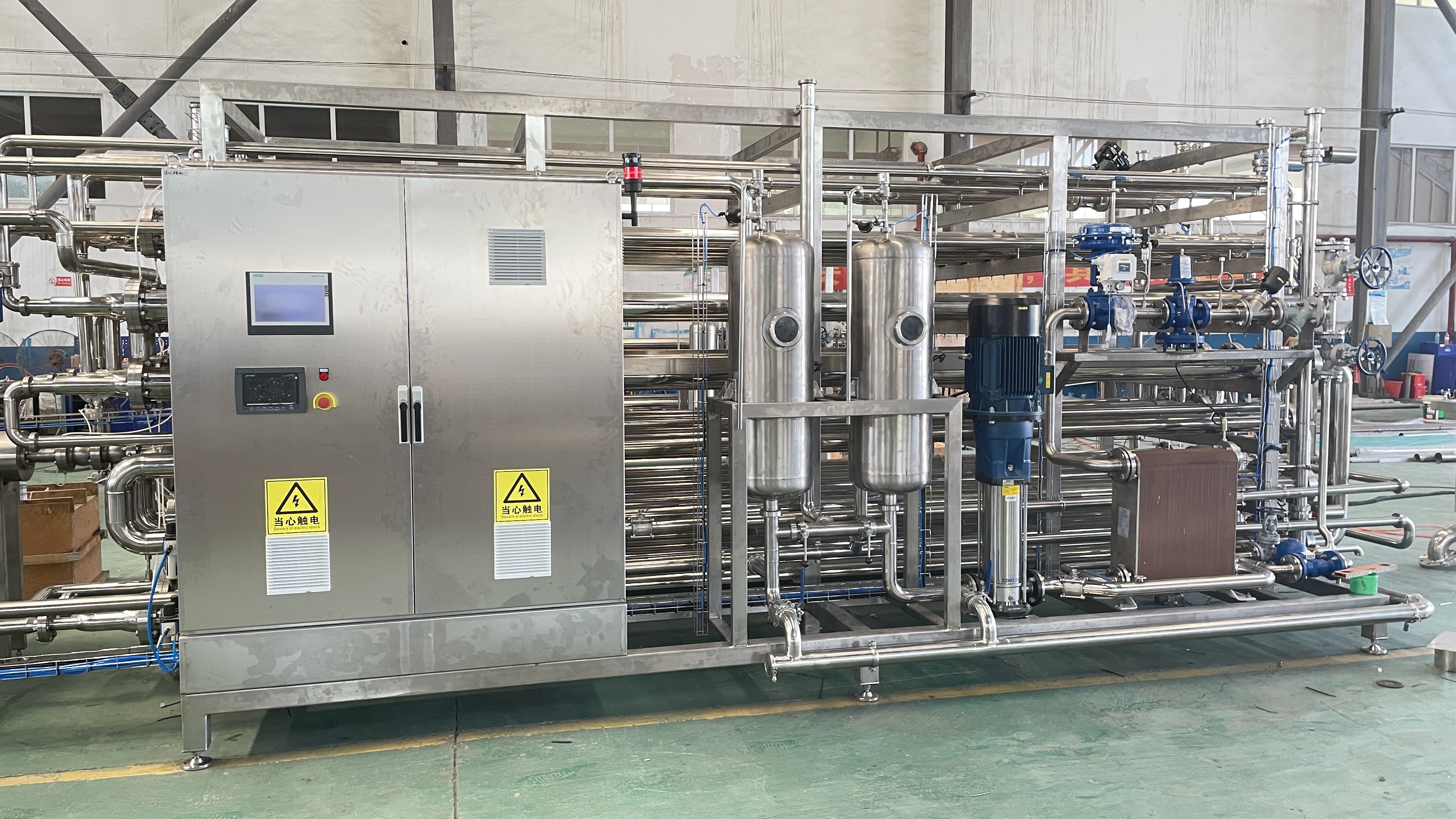Juice / Dairy / Beverage / Syrup Tubular Sterilizing Machine 304 Stainless Steel