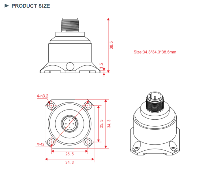 AKF390B IP67 MEMS Based Accelerometer 3 Axis Vibration Sensor High Performance