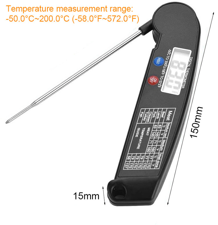 Oven Safe Folding Probe Kitchen Thermometer