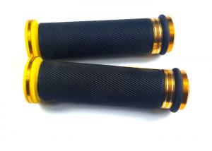 China Aluminium Alloy Rubber Aftermarket Motorcycle Hand Grips Replacement B647 65 on sale