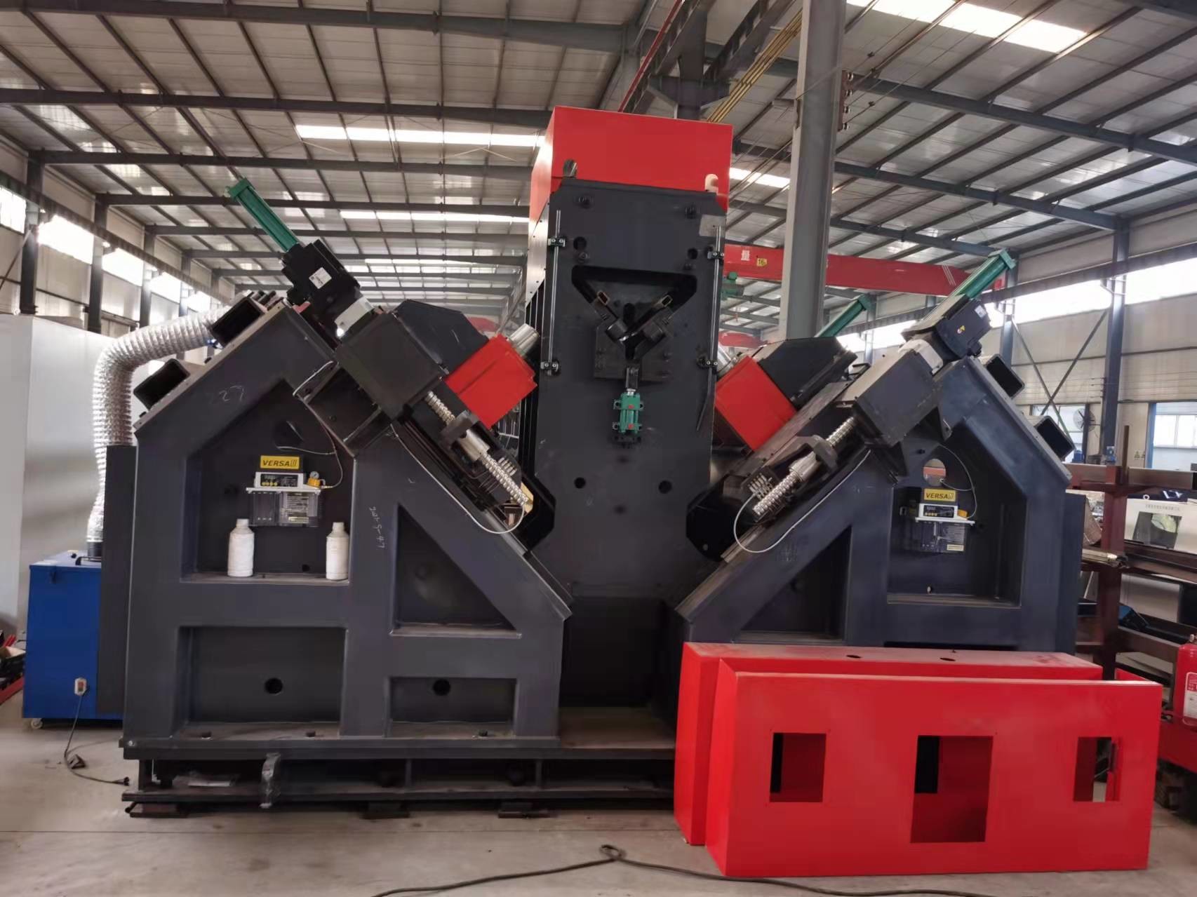 High Speed CNC Angle Drilling and Marking Line Model AMD2532 with 6 Drilling Heads