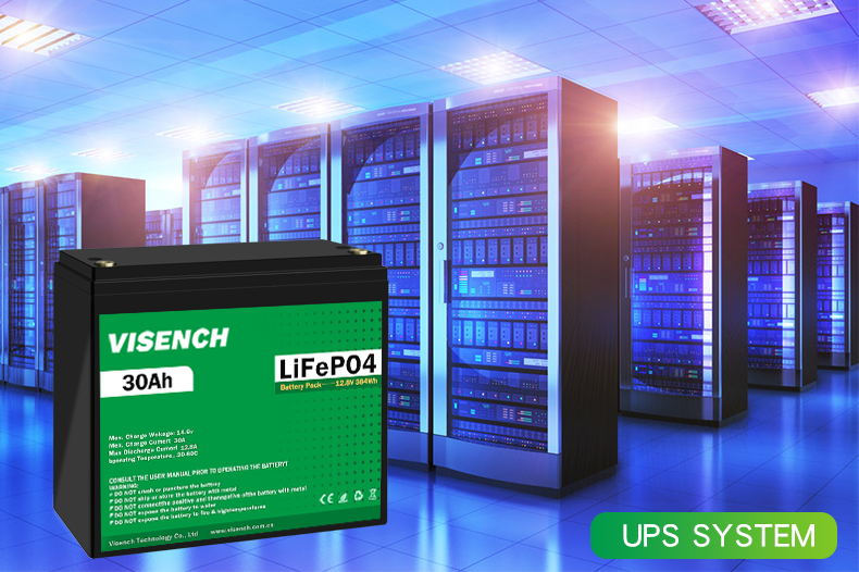 Visench 12V 30Ah Lithium Ion Iron Phosphate Battery Rechargeable 12.8V Lifepo4 Battery Pack