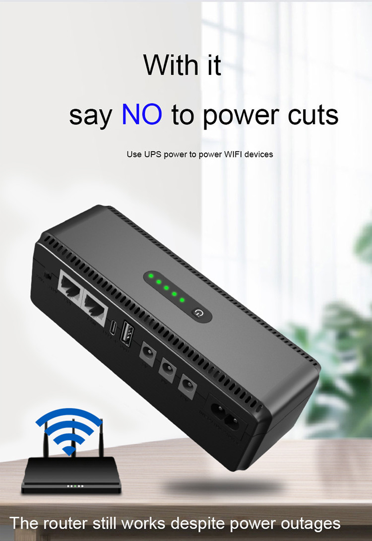 5V 9V 12V Mini Ups Poe Port Ups Backup Power Small Size 10400mah 18w