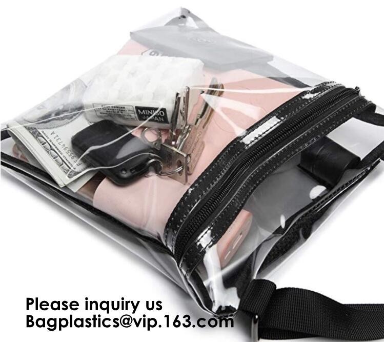Clear Duffel Gym Bag Transparent PVC Carry Bag With Shoulder Strap,Cosmetic Carry Bag Magnet Pockets Detachable Shoulder