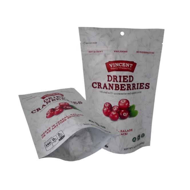 Dried Cranberries Stand Up Zipper Pouch Resealable Packaging Bag 1000g 2kg ISO 9001