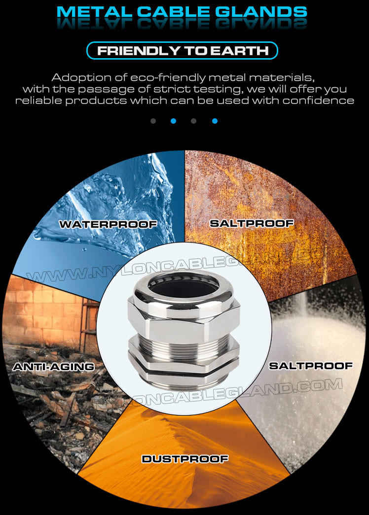 Waterproof IP68 Metric Cable Glands Hermetic Connectors Stainless Steel 304/316/316L with Silicone Rubber Seals