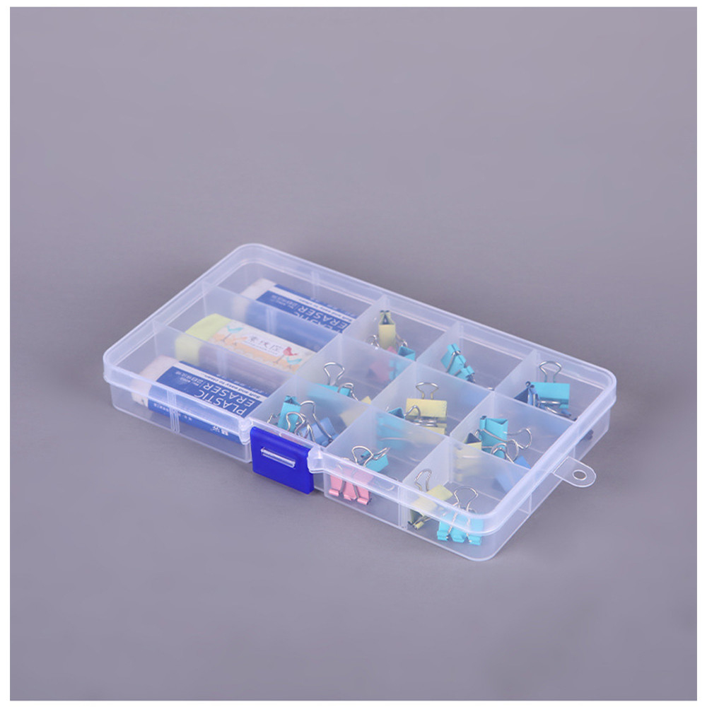 Blue Lock 15 Grid Plastic Organizer Box Removable Divider Craft Storage