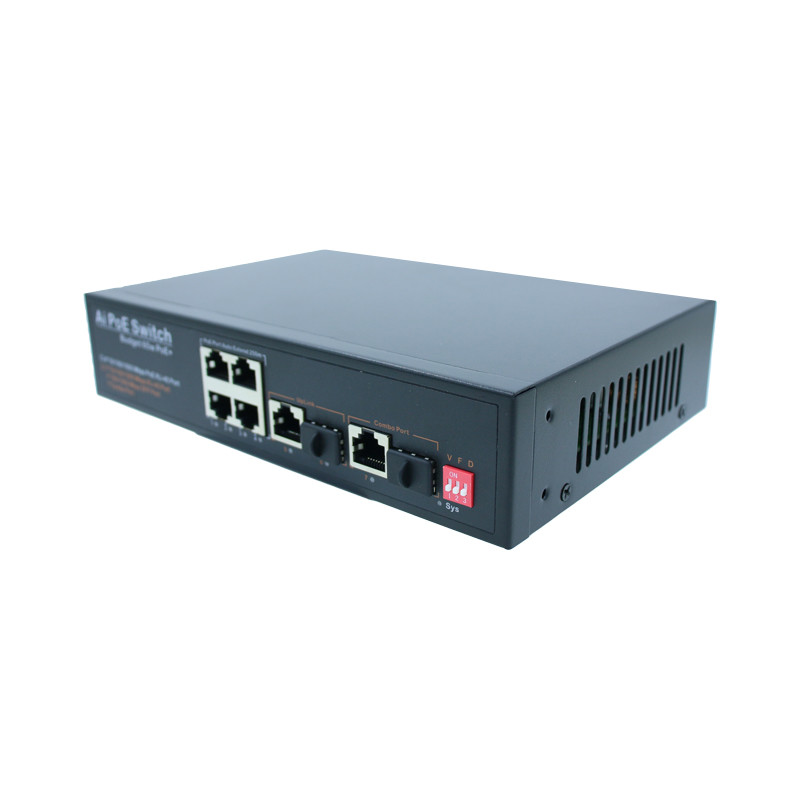 IEEE802.3x Industrial Unmanaged POE Switch Fiber Optic POE Switch 7 Gigabit Ports