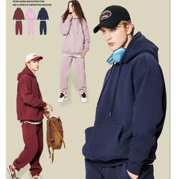 Heavy Embroidered Hooded Sweatshirt Crop 350gsm Heavyweight Cotton French Terry