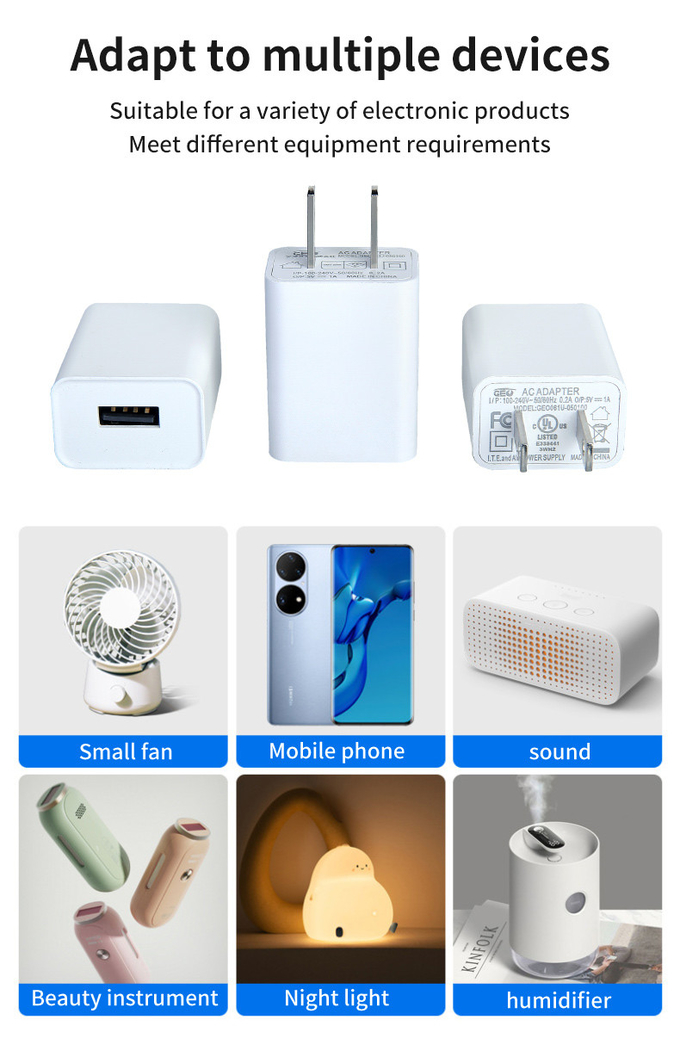 5V 0.6A Universal USB Wall Charger 100V - 240V Input Voltage