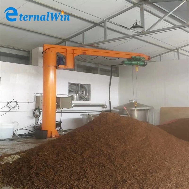 3-ton Capacity Steel Jib Crane With Electric Hoist And Customizable Lift Height