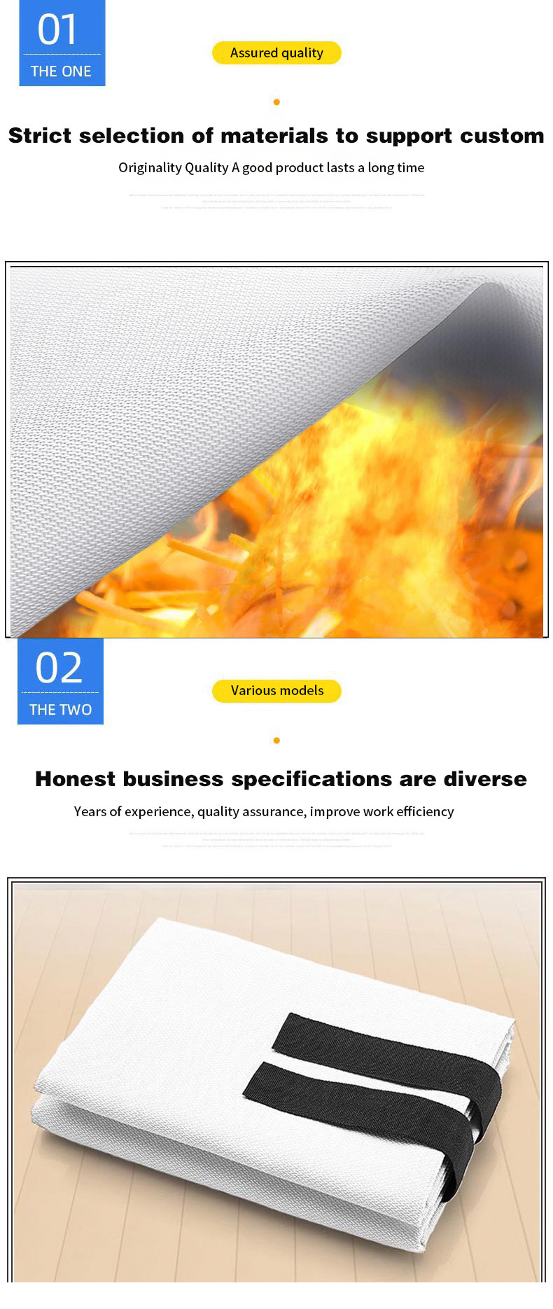 Hotel Kitchen Fire Blanket with 0.4 MM 0.8 MM Thickness and Flame Retardant Silicone Cloth