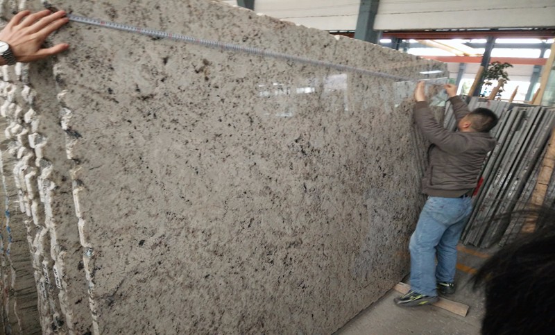 China Cheap White Wave Granite Slabs 3cm natural stone slab