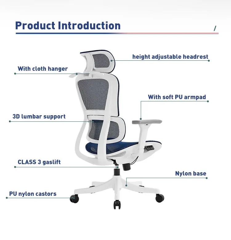 High Elastic Executive Office Chair Wear Resistant Fabric Ergonomic Office Chair