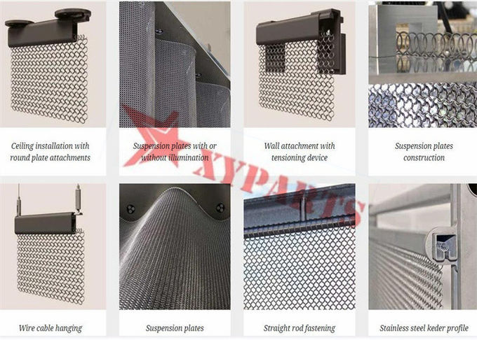 Bronze Color Metal Electroplating Ring Mesh Curtain As Partitions Interior Decoration 2