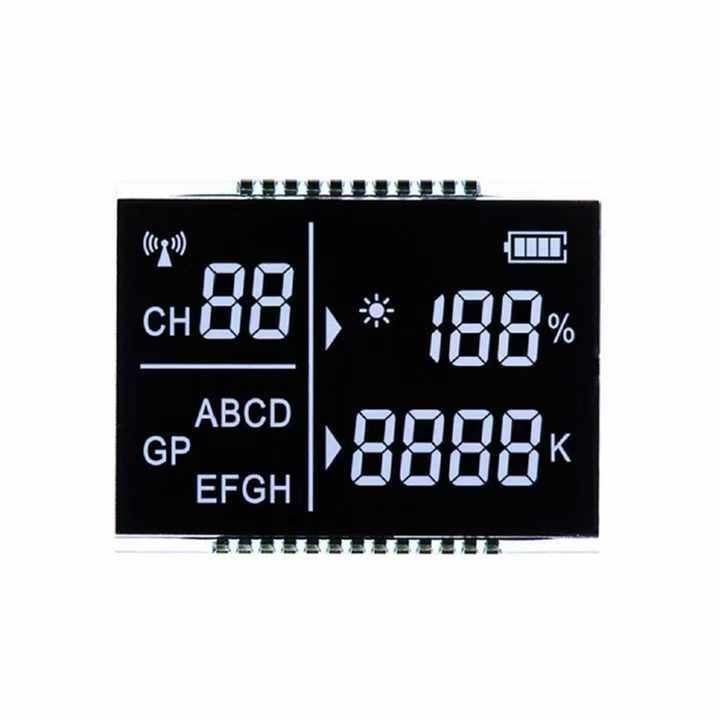 Customized 7 Segment LCD Display Ozone Anion Disinfection Machine Fresh Air Controller VA Black Background LCD For Oximeter