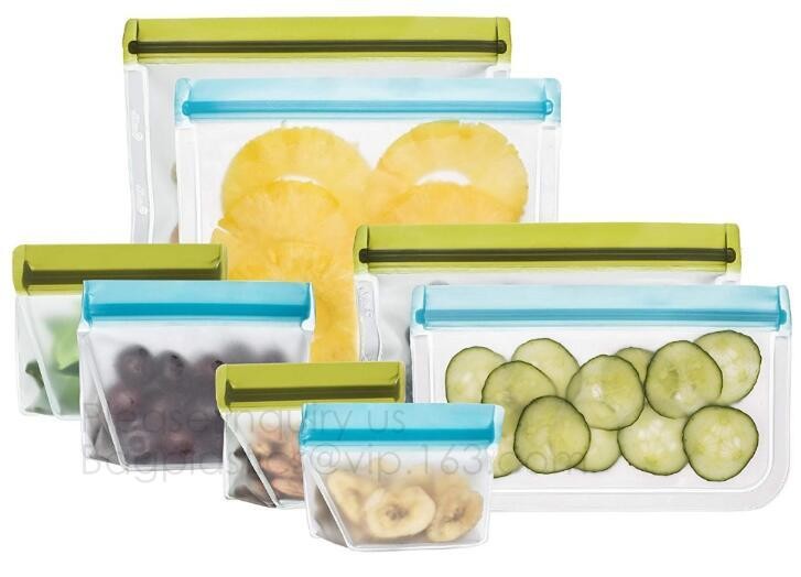 Reusable BPA Free Food Grade Preservation Storage Silicone Food Fresh Bag,Silicone Plastic Packaging Food Zip Silicon Fr
