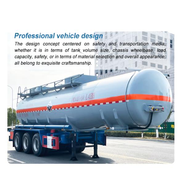 Heavy Duty 3 Axles 32T Dangerous Chemical Liquid Transport Tank Semi Trailer Maximum Load