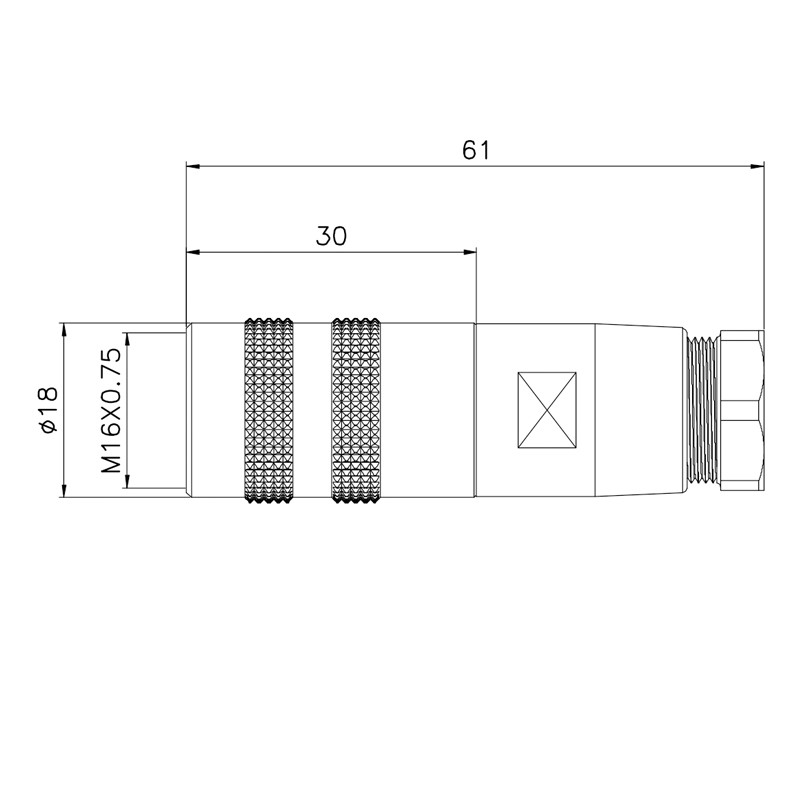 Waterproof IP67 M16 Female Connector Female Shielded Metal Assembly Type