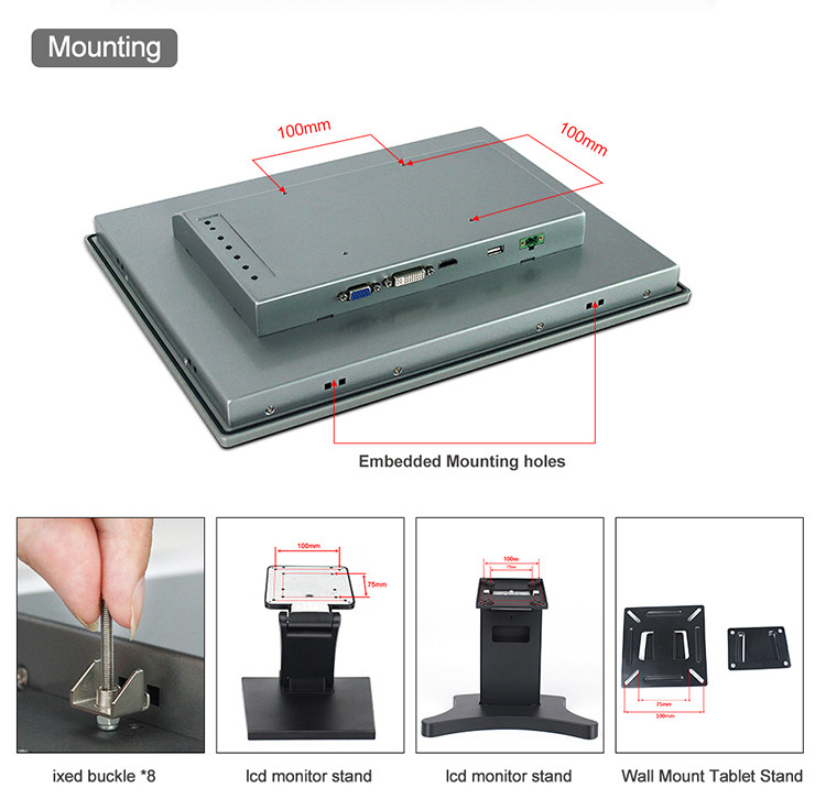 1280x1024 NTSC Capacitive Touch Monitor 450cd/M2 Aluminium Alloy PCAP