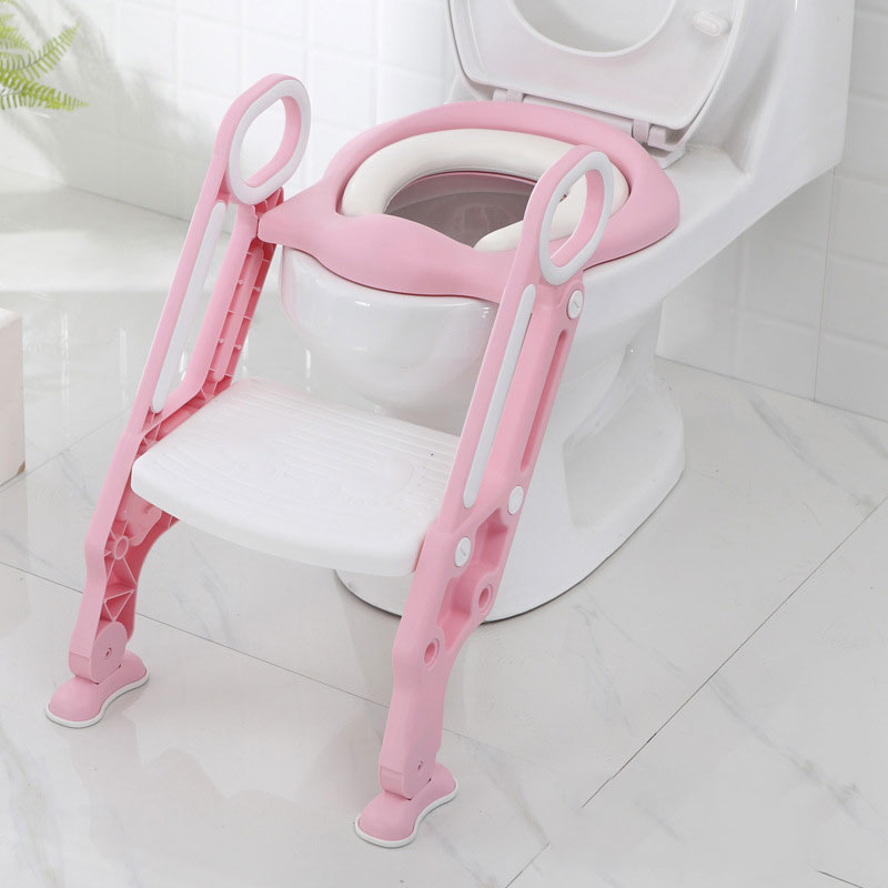 Plastic 2 in 1 Potty Training Toilet for Kids Anti-Slip Pad Step Stool Toddler Toilet Seat