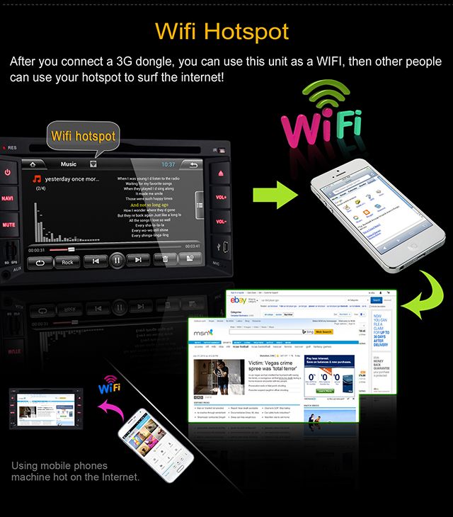 Ouchuangbo Universal Car DVD GPS Navigation Android 4.2 System USB iPod 3G Wifi Radio Player OCB-2815B