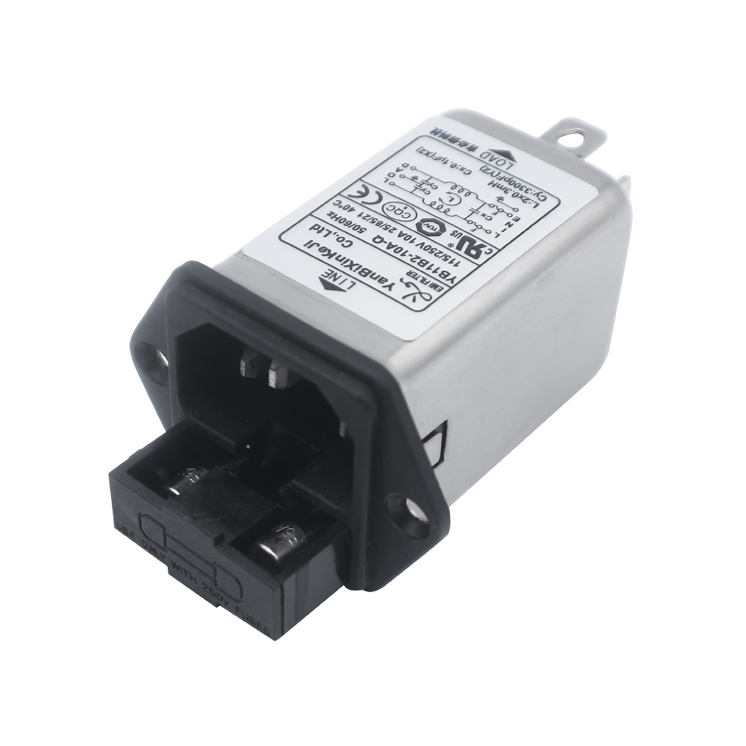 Yanbixin 50/60Hz IEC Inlet Filter With Fuse 1A~10A Socket EMI Filter