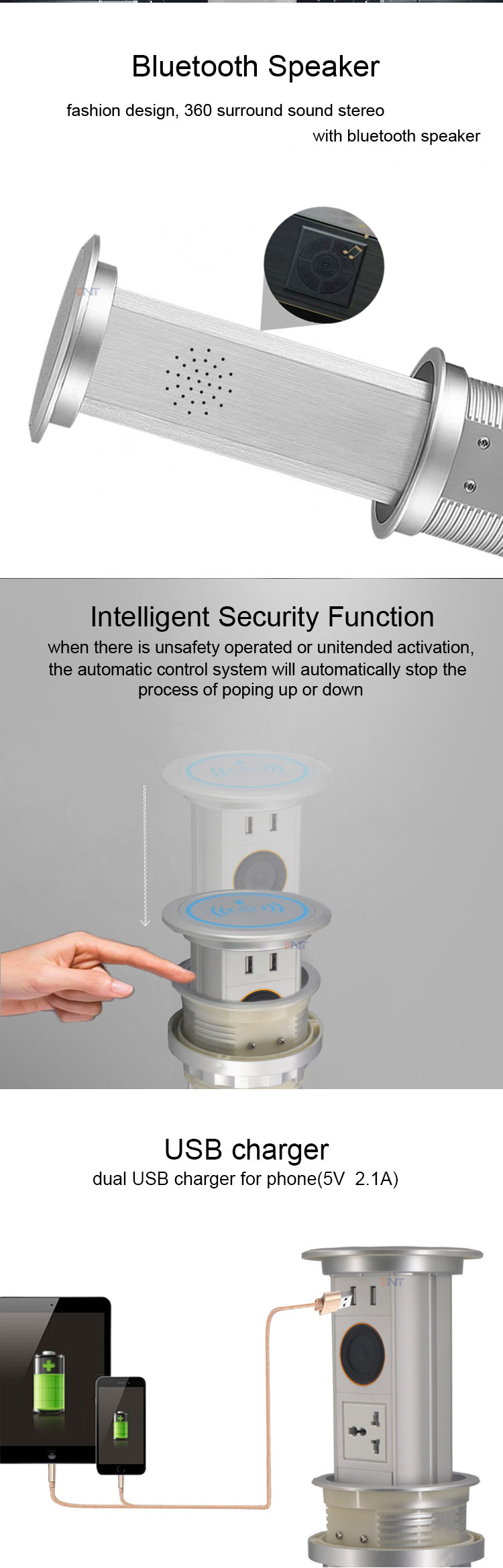 Motorised Pop up Socket 2 13amp Plugs 2 Usb Chargers Speaker Origin Type Place Model Tabletop Voltage Current Rated