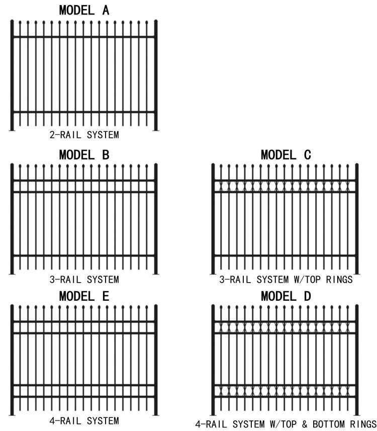 3 Rails PVC Coated Black Garrison Fence Panels Hercules Tubular Steel Fence