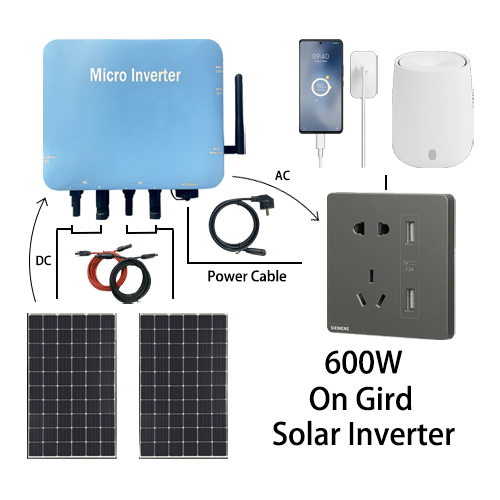 Customizable LOGO On Grid Micro Inverter System With WIFI Cloud Monitoring Isolated Island Protection 300w 600w 800w