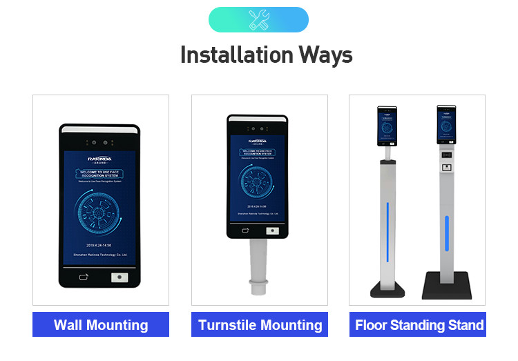 IR Android7.1 Face Recognition Temperature Measuring Machine Access control