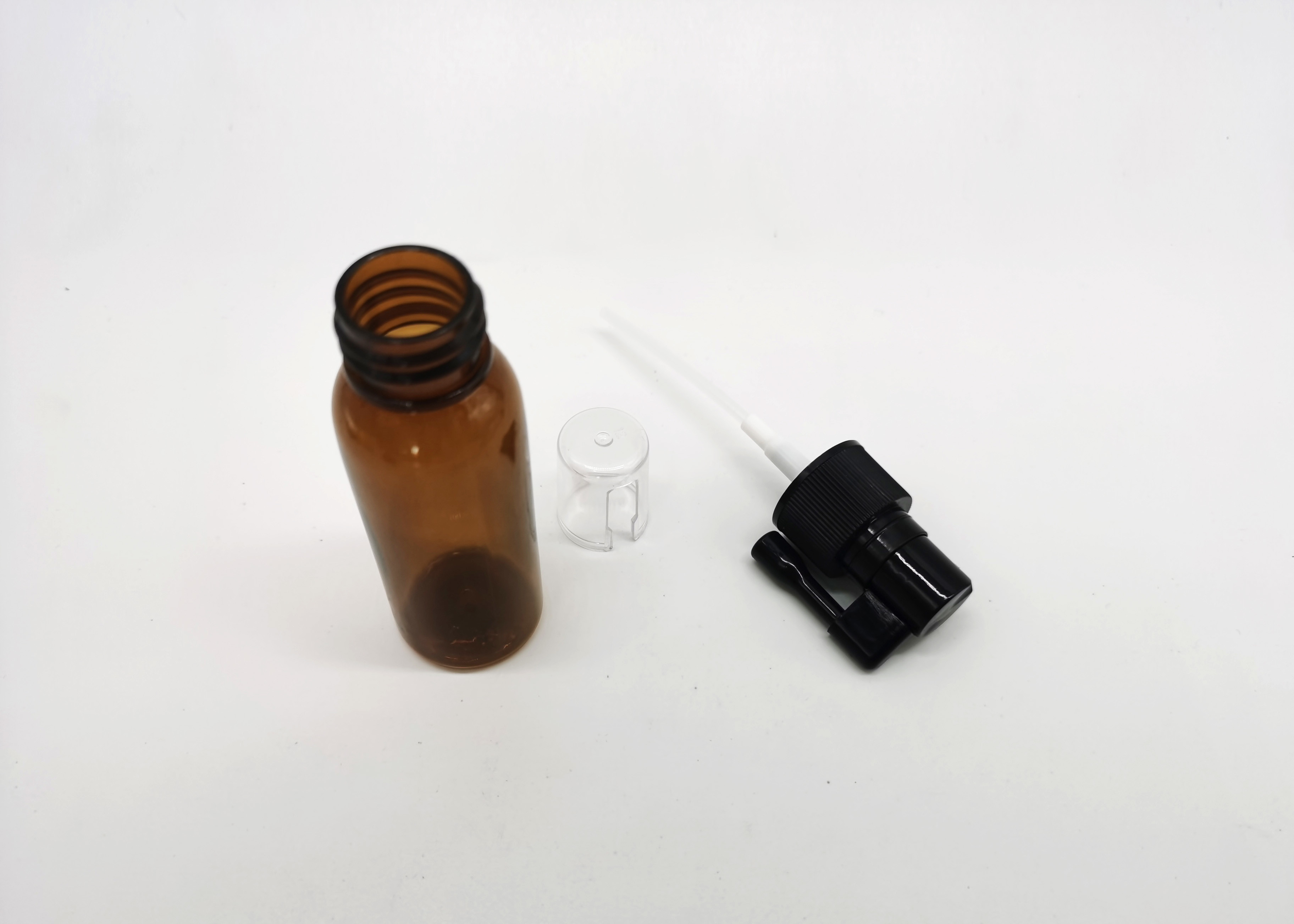 Cosmetic Packaging 30ml Cylinder Amber Plastic Bottle