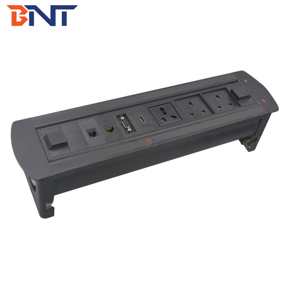 smart office desk power socket conceal track outlet / universal multi power track socket outlet adapter customized