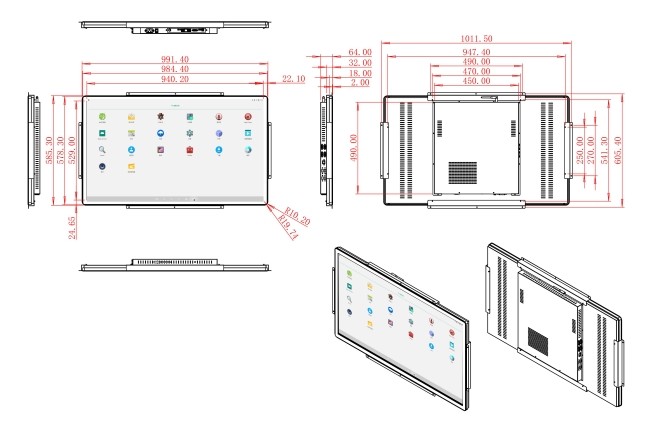 43-Inch Android Large-Scale Control System for Immersive Retail Displays, Public Information Boards, Security Terminals, and Medical Equipment