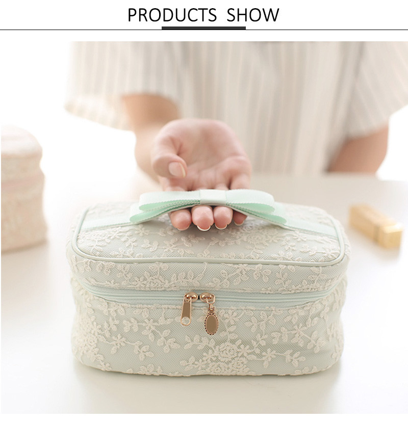 uxury Lace Cylinder Bucket Make Up Artist Case Travel Foldable