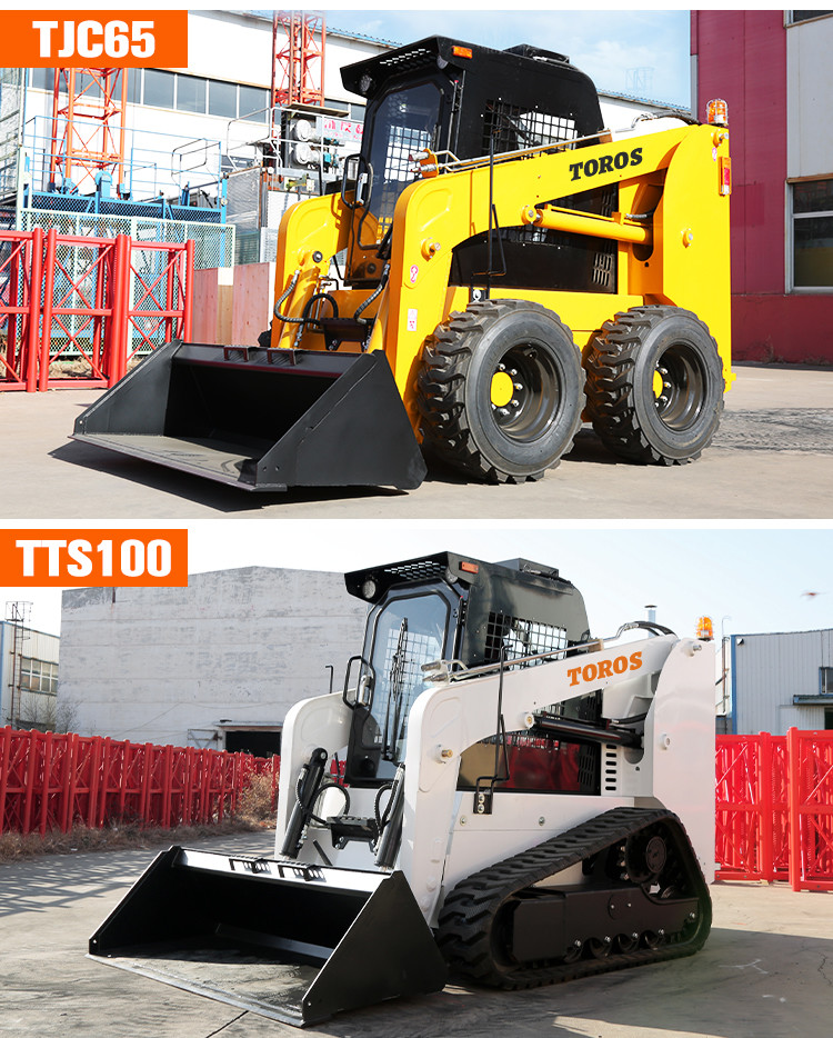 Road Maintenance Small Track Skid Steer Loader With 4 In 1 Bucket