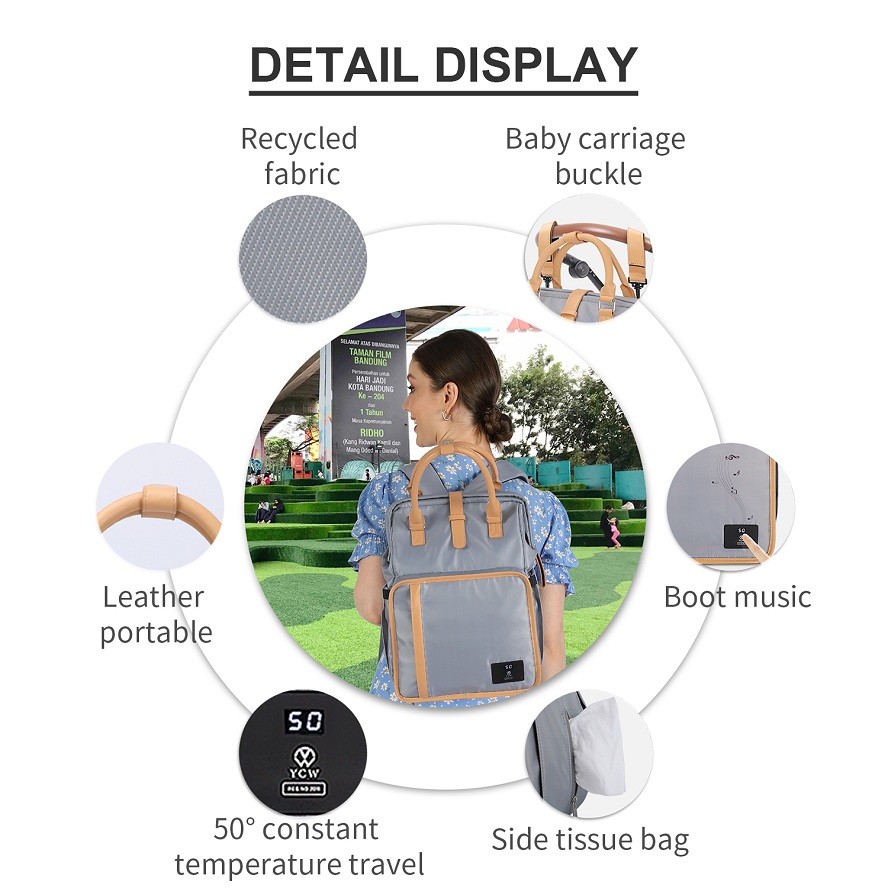 Mini Small Crossbody Diaper Bag Purse Backpack Insulated Bottle Pocket 11X8X15"