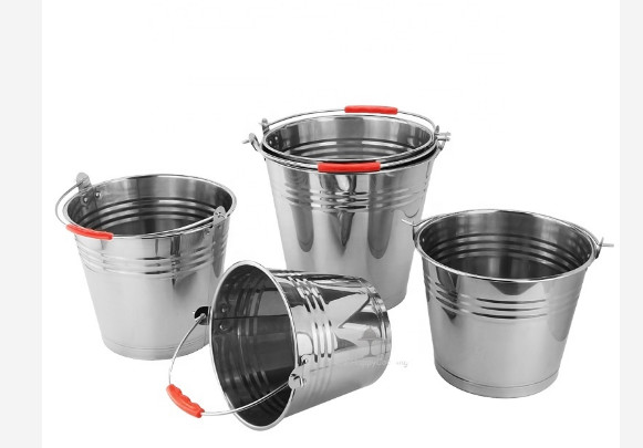 Round Stainless Steel Bucket 20 Litre 0.35mm Metal Wine Bucket
